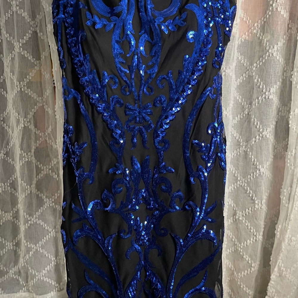 Navy blue sequin Homecoming dress sz S
